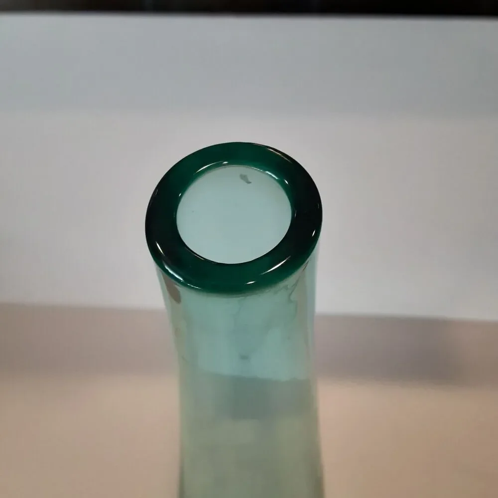 Handblown Curved Glass Bud Vase in Aqua 13